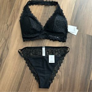 Brand new Auden Lace Bandeau with Lace Cheeky Panties